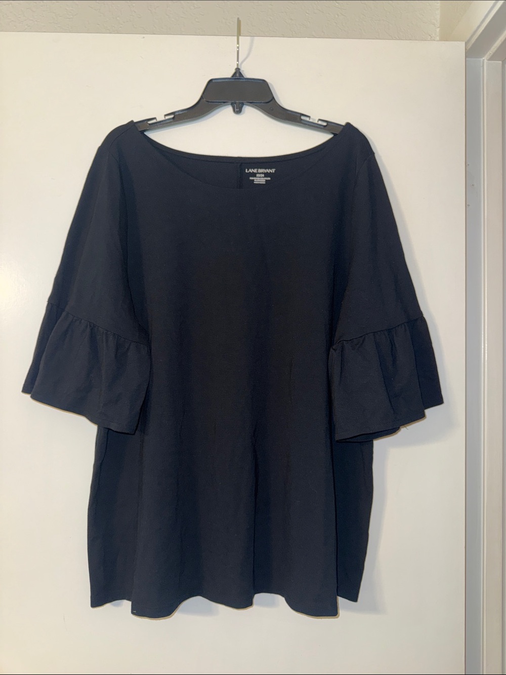 Lane Bryant Black Ruffle-Sleeve Tunic Top